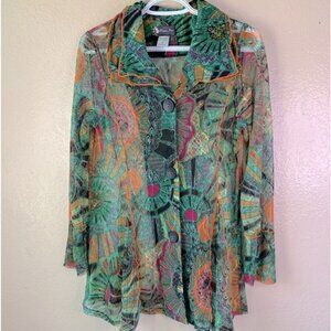 Damee, Inc. 90’S Vintage Art To Wear Sheer Wire Collar Blouse Size S